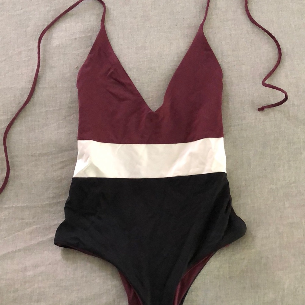 Tavik one piece bathing suit in Merlot